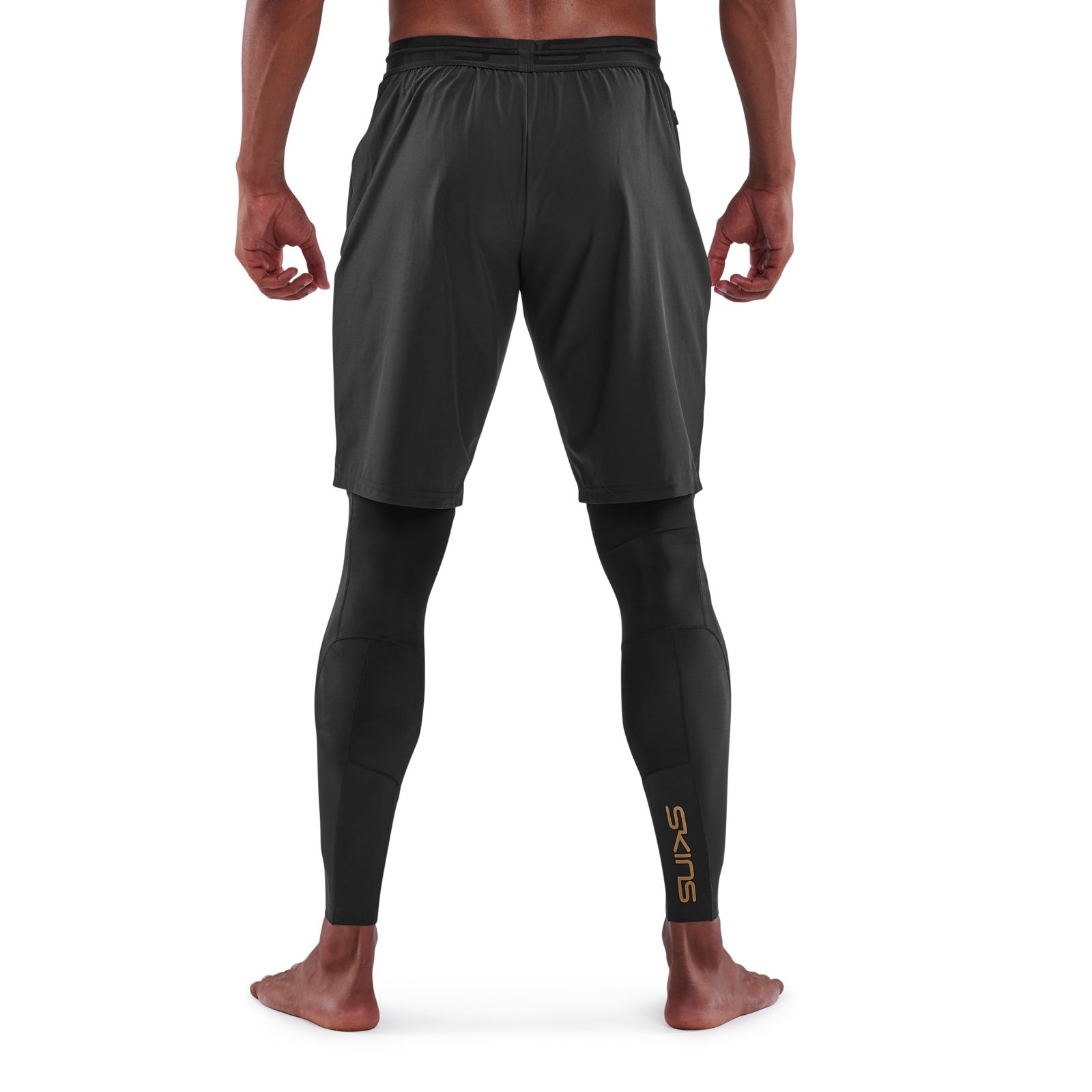 SKINS A400 YOUTH COMPRESSION LONG TIGHTS (BLACK/GOLD) - Olympus Sports