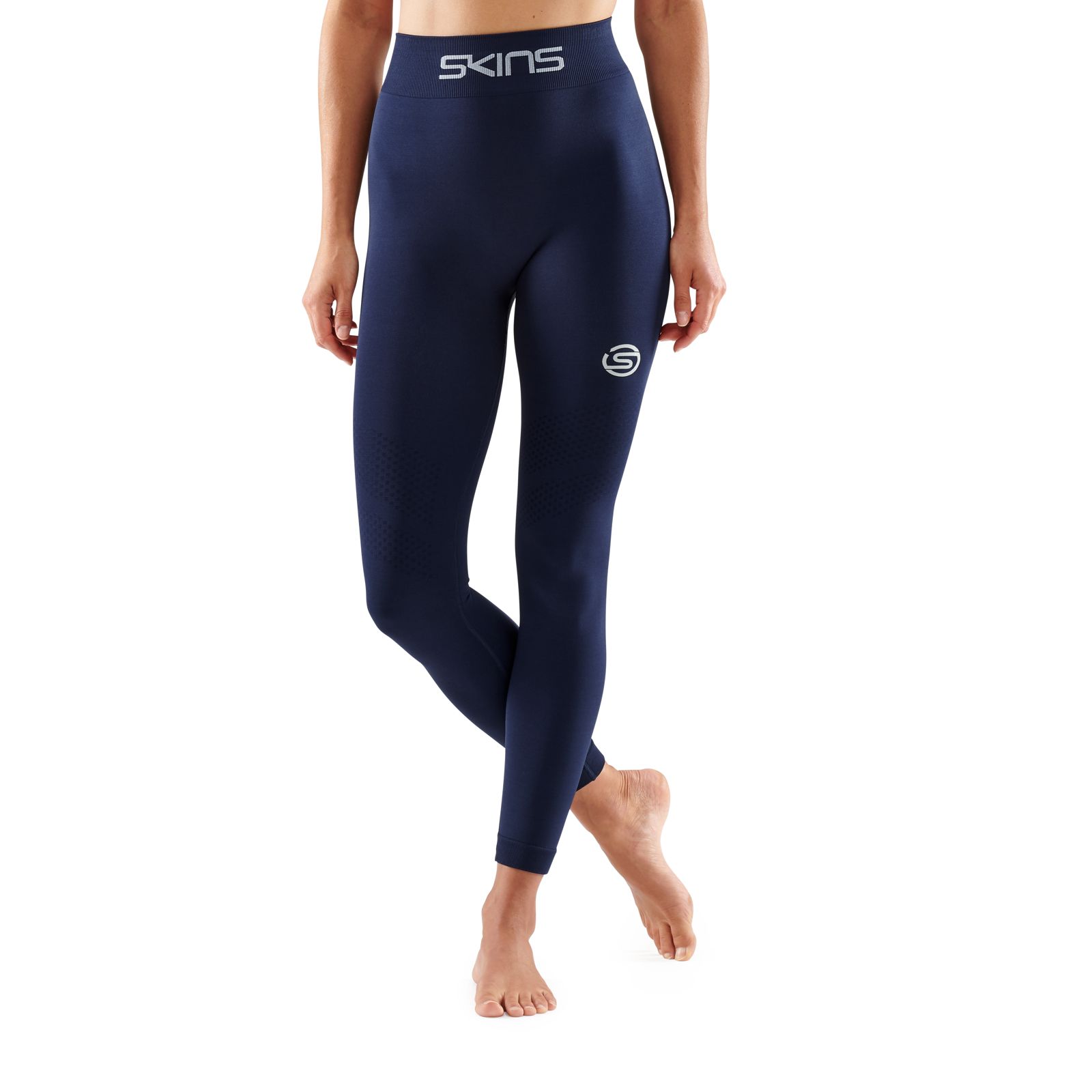 SKINS SERIES-3 WOMEN'S SEAMLESS LONG TIGHTS NAVY BLUE - SKINS Compression EU