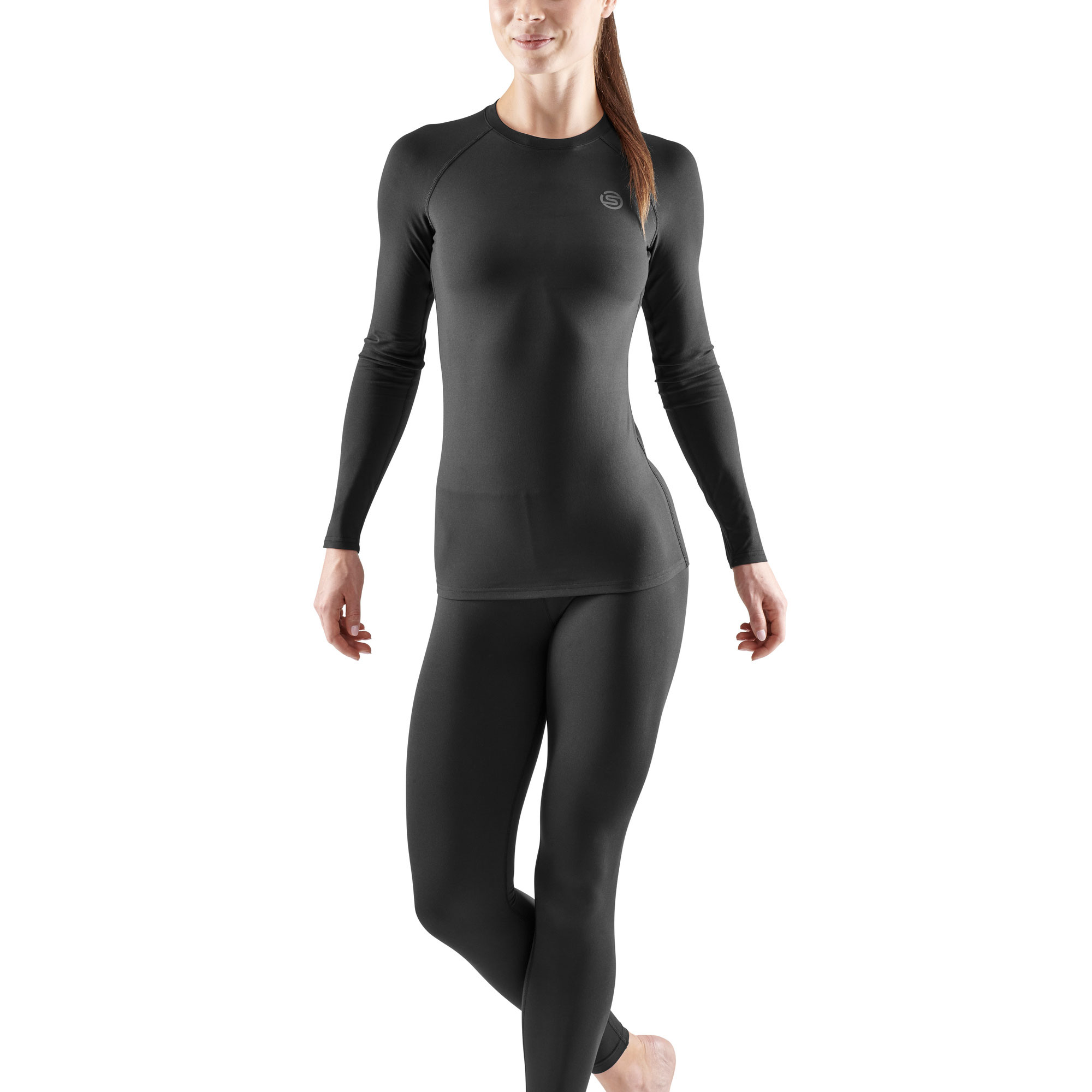 Mens SKINS Recovery  Skins Series-3 Sleepwear Long Tights Black