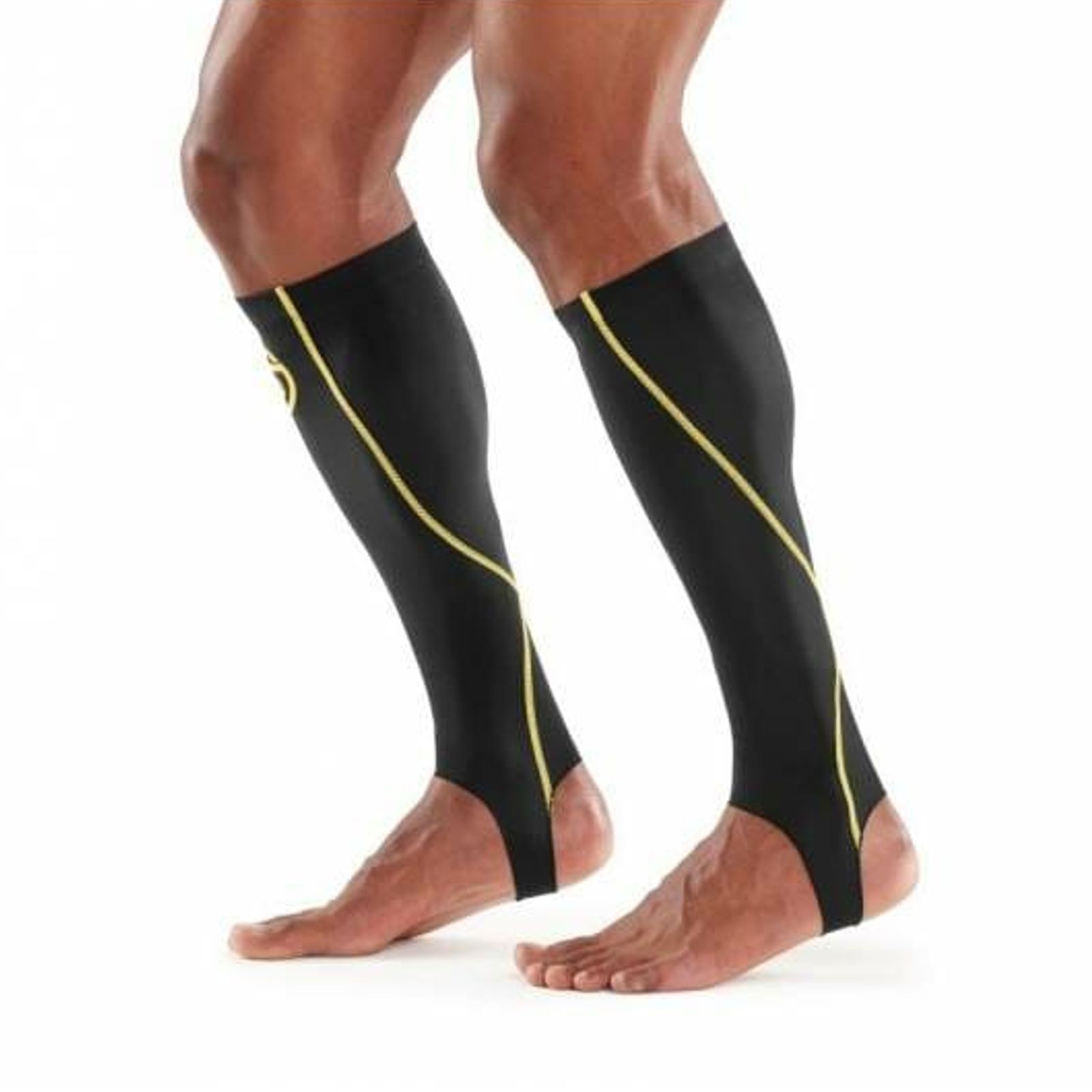Skins Essentials Compression Calf Tights MX - Unisex - Black/Yellow - Large  : : Clothing & Accessories