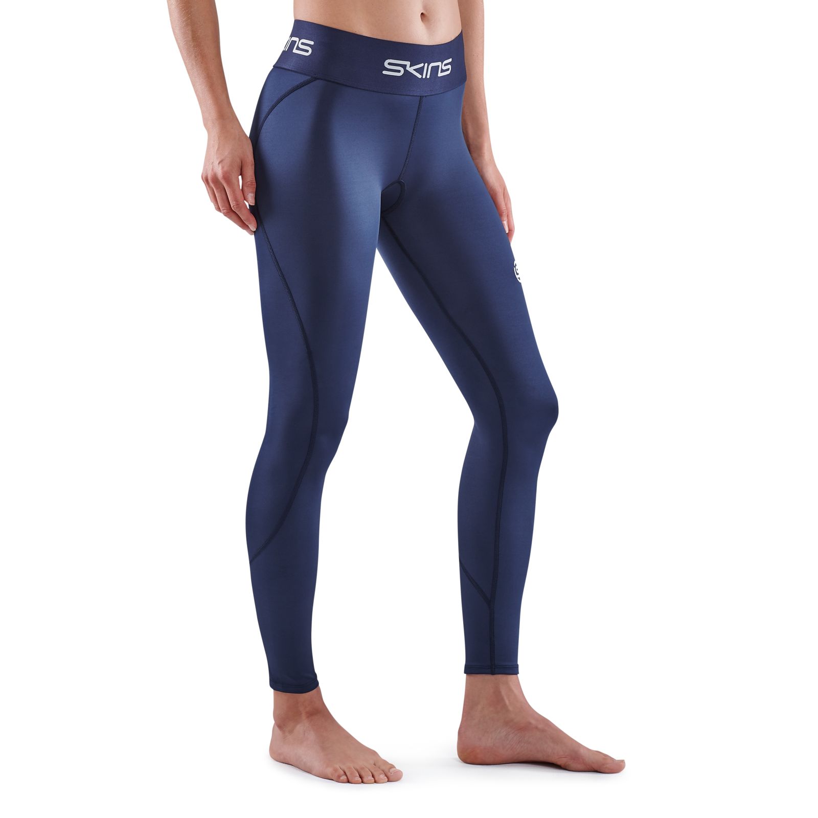 Skins Compression DNAmic Primary Womens Long Tights Myriad of Coastlines  Blue L